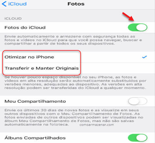 Como armazenar fotos no iCloud iphone, iOS, Android e Windows
